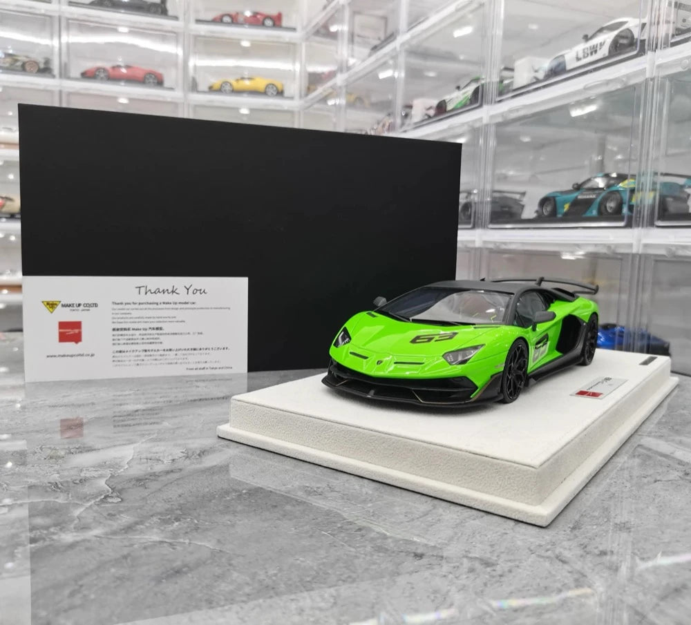 [Make Up] 1:18 Lamborghini 2018 Aventador SVJ 63 Green Model Car Resin