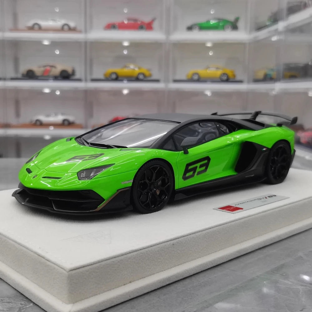 [Make Up] 1:18 Lamborghini 2018 Aventador SVJ 63 Green Model Car Resin