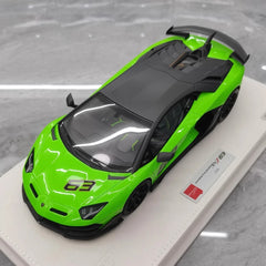 [Make Up] 1:18 Lamborghini 2018 Aventador SVJ 63 Green Model Car Resin