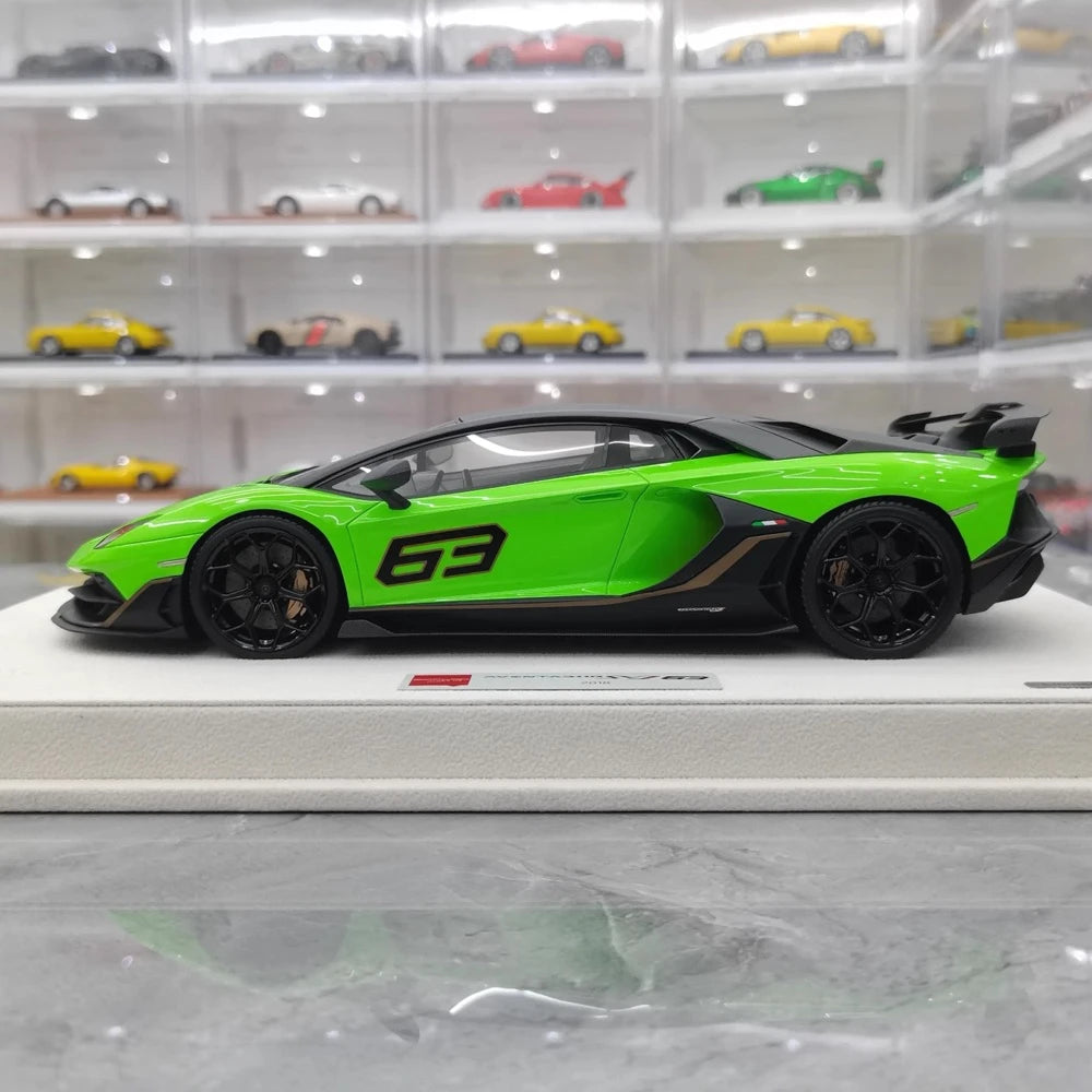 [Make Up] 1:18 Lamborghini 2018 Aventador SVJ 63 Green Model Car Resin