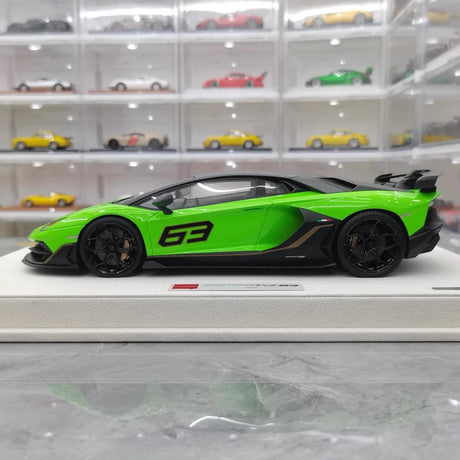 [Make Up] 1:18 Lamborghini 2018 Aventador SVJ 63 Green Model Car Resin