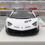[Make Up] 1:18 Lamborghini 2018 Aventador SVJ 63 White Model Car Resin