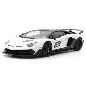 [Make Up] 1:18 Lamborghini 2018 Aventador SVJ 63 White Model Car Resin