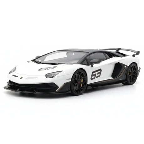 [Make Up] 1:18 Lamborghini 2018 Aventador SVJ 63 White Model Car Resin