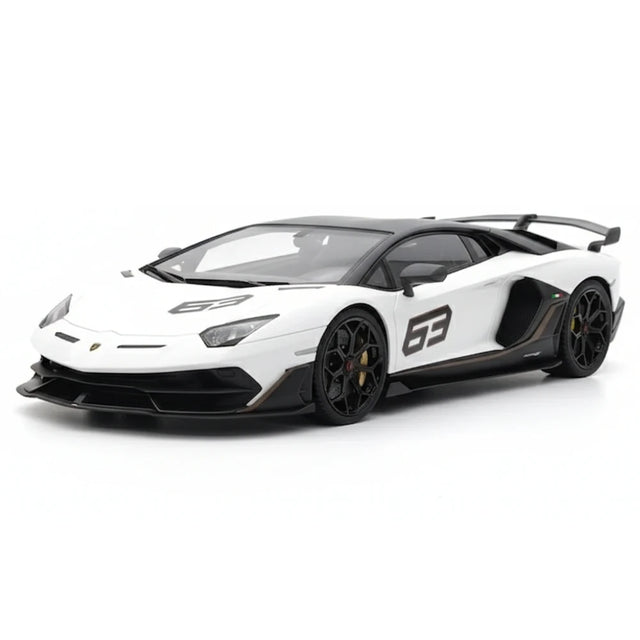 [Make Up] 1:18 Lamborghini 2018 Aventador SVJ 63 White Model Car Resin