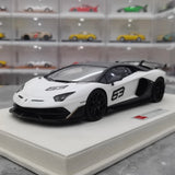 [Make Up] 1:18 Lamborghini 2018 Aventador SVJ 63 White Model Car Resin