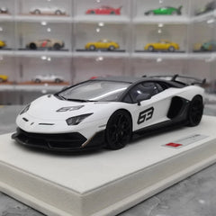 [Make Up] 1:18 Lamborghini 2018 Aventador SVJ 63 White Model Car Resin