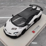 [Make Up] 1:18 Lamborghini 2018 Aventador SVJ 63 White Model Car Resin