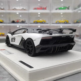 [Make Up] 1:18 Lamborghini 2018 Aventador SVJ 63 White Model Car Resin