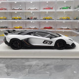 [Make Up] 1:18 Lamborghini 2018 Aventador SVJ 63 White Model Car Resin