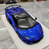 [Make Up] 1:18 Lamborghini 2019 Aventador SVJ Roadster Blue Model Car Resin
