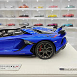 [Make Up] 1:18 Lamborghini 2019 Aventador SVJ Roadster Blue Model Car Resin
