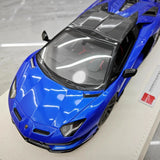 [Make Up] 1:18 Lamborghini 2019 Aventador SVJ Roadster Blue Model Car Resin