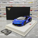 [Make Up] 1:18 Lamborghini 2019 Aventador SVJ Roadster Blue Model Car Resin