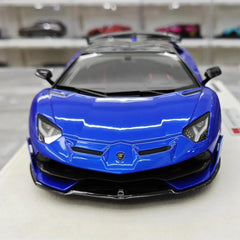 [Make Up] 1:18 Lamborghini 2019 Aventador SVJ Roadster Blue Model Car Resin