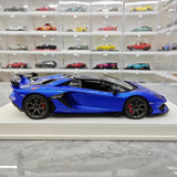 [Make Up] 1:18 Lamborghini 2019 Aventador SVJ Roadster Blue Model Car Resin