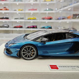 [Make Up] 1:18 Lamborghini 2019 Aventador SVJ Roadster Cyan Model Car Resin