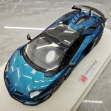 [Make Up] 1:18 Lamborghini 2019 Aventador SVJ Roadster Cyan Model Car Resin