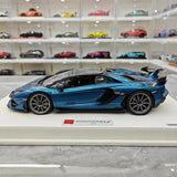 [Make Up] 1:18 Lamborghini 2019 Aventador SVJ Roadster Cyan Model Car Resin