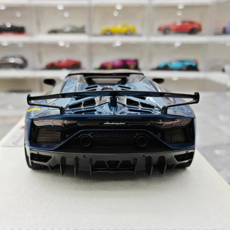 [Make Up] 1:18 Lamborghini 2019 Aventador SVJ Roadster Cyan Model Car Resin