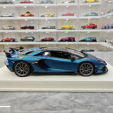 [Make Up] 1:18 Lamborghini 2019 Aventador SVJ Roadster Cyan Model Car Resin