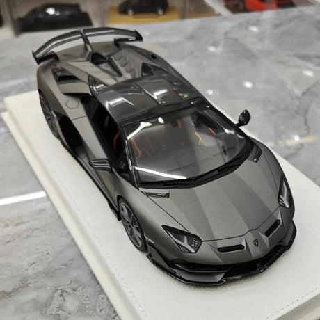 [Make Up] 1:18 Lamborghini 2019 Aventador SVJ Roadster Gray Model Car Resin