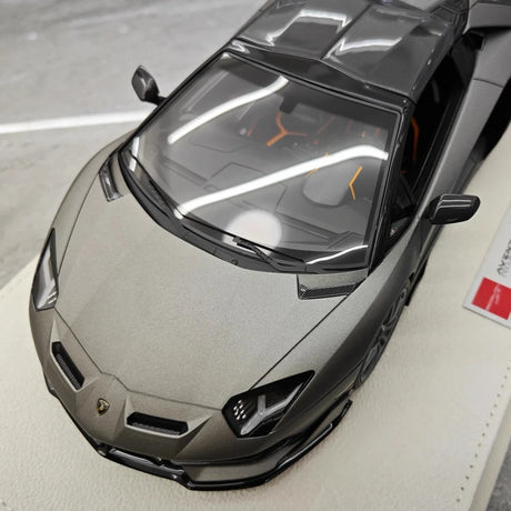 [Make Up] 1:18 Lamborghini 2019 Aventador SVJ Roadster Gray Model Car Resin
