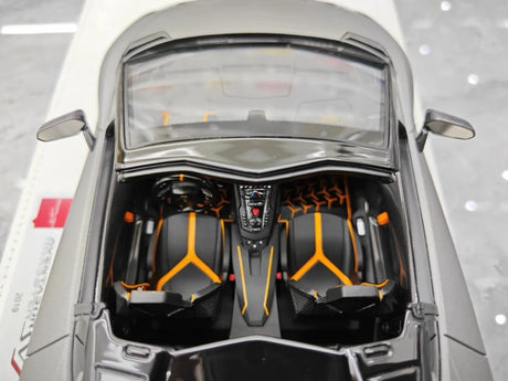 [Make Up] 1:18 Lamborghini 2019 Aventador SVJ Roadster Gray Model Car Resin