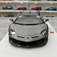 [Make Up] 1:18 Lamborghini 2019 Aventador SVJ Roadster Gray Model Car Resin