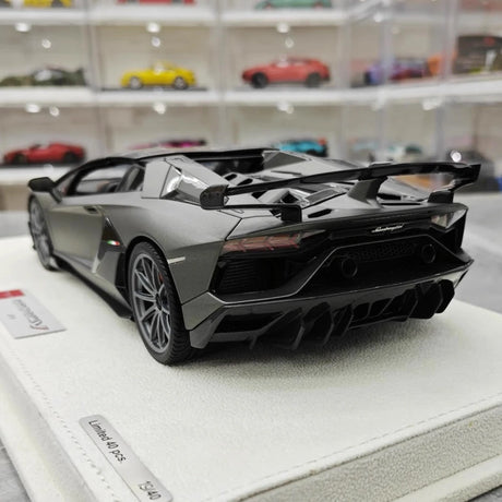 [Make Up] 1:18 Lamborghini 2019 Aventador SVJ Roadster Gray Model Car Resin