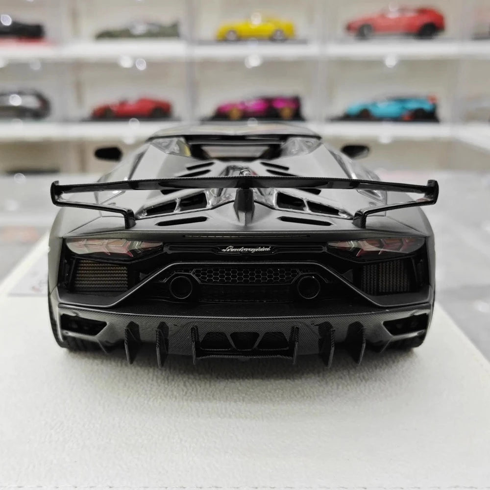 [Make Up] 1:18 Lamborghini 2019 Aventador SVJ Roadster Gray Model Car Resin