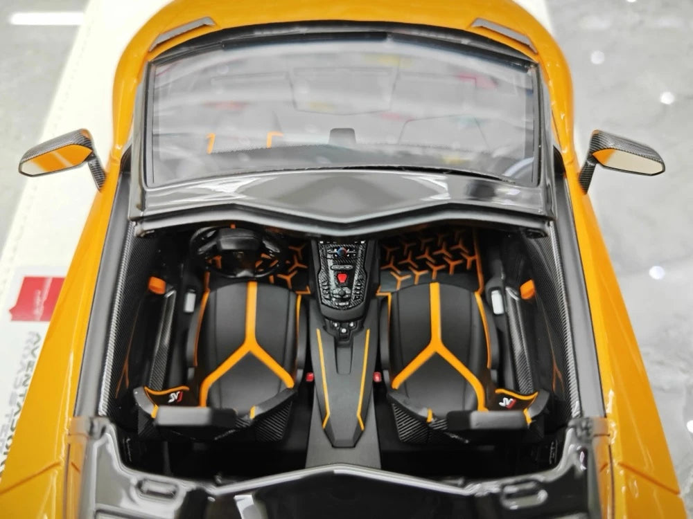 [Make Up] 1:18 Lamborghini 2019 Aventador SVJ Roadster Orange Model Car Resin