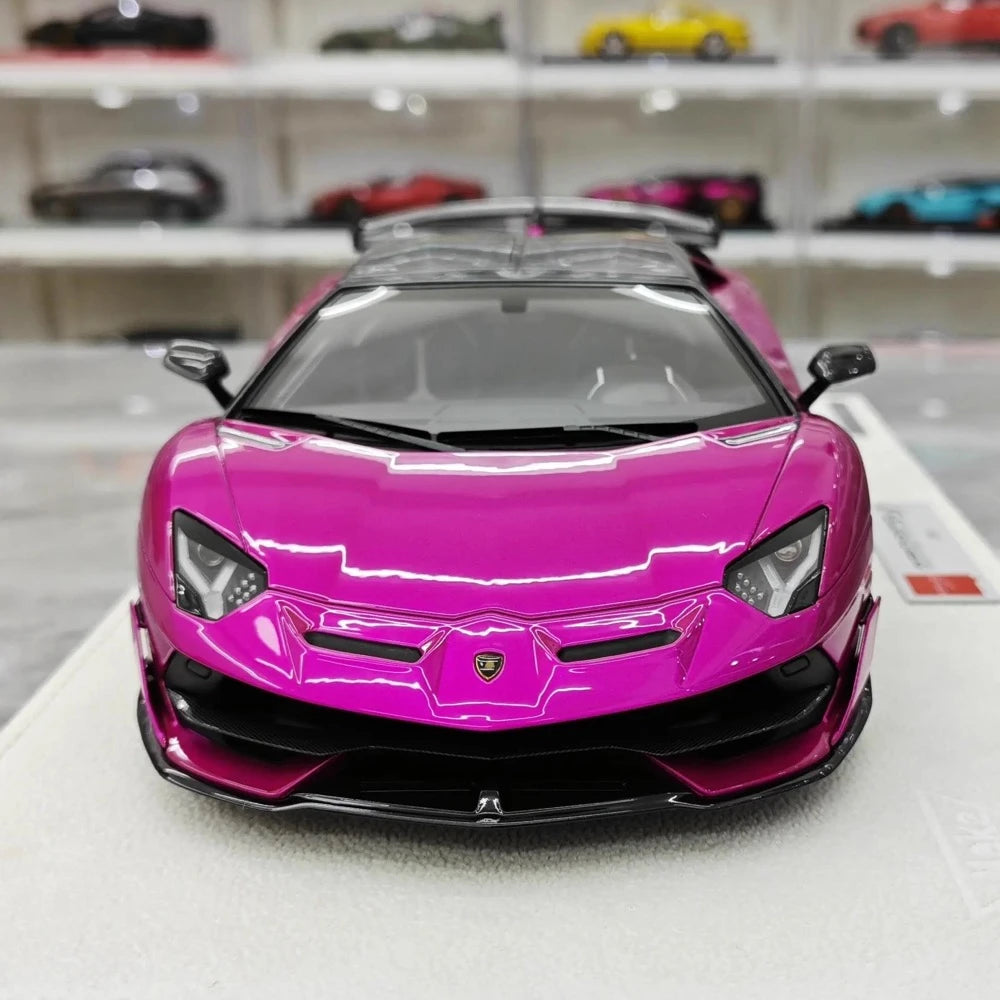 [Make Up] 1:18 Lamborghini 2019 Aventador SVJ Roadster Purple Model Car Resin