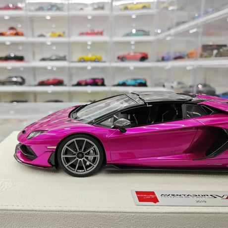 [Make Up] 1:18 Lamborghini 2019 Aventador SVJ Roadster Purple Model Car Resin