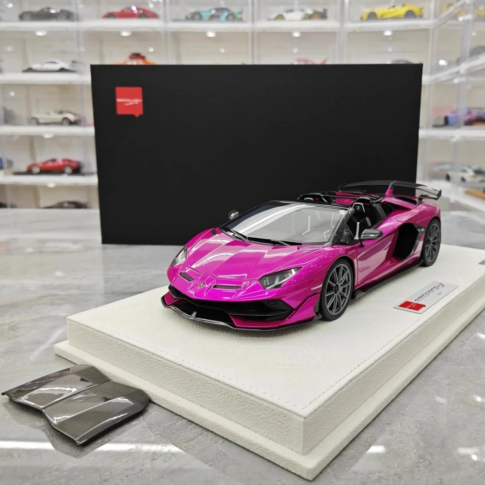 [Make Up] 1:18 Lamborghini 2019 Aventador SVJ Roadster paars modelauto Hars