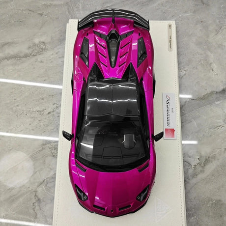 [Make Up] 1:18 Lamborghini 2019 Aventador SVJ Roadster Purple Model Car Resin