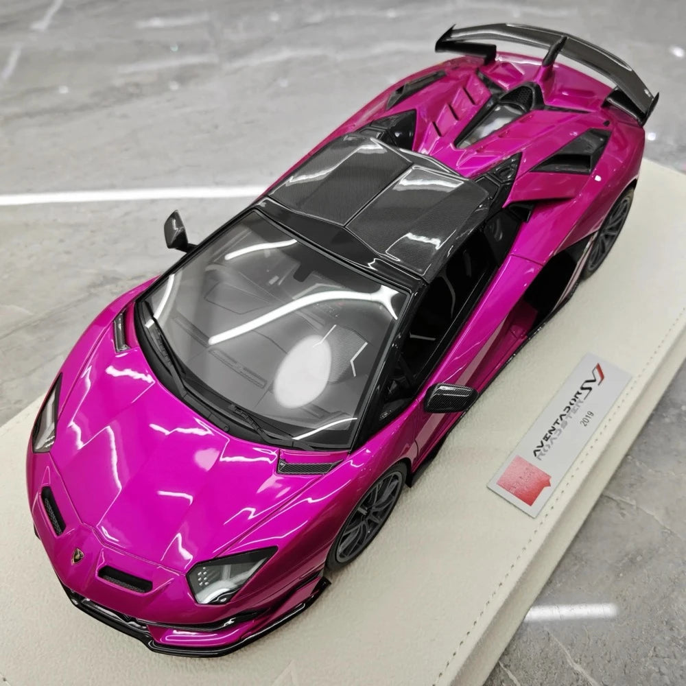 [Make Up] 1:18 Lamborghini 2019 Aventador SVJ Roadster Purple Model Car Resin