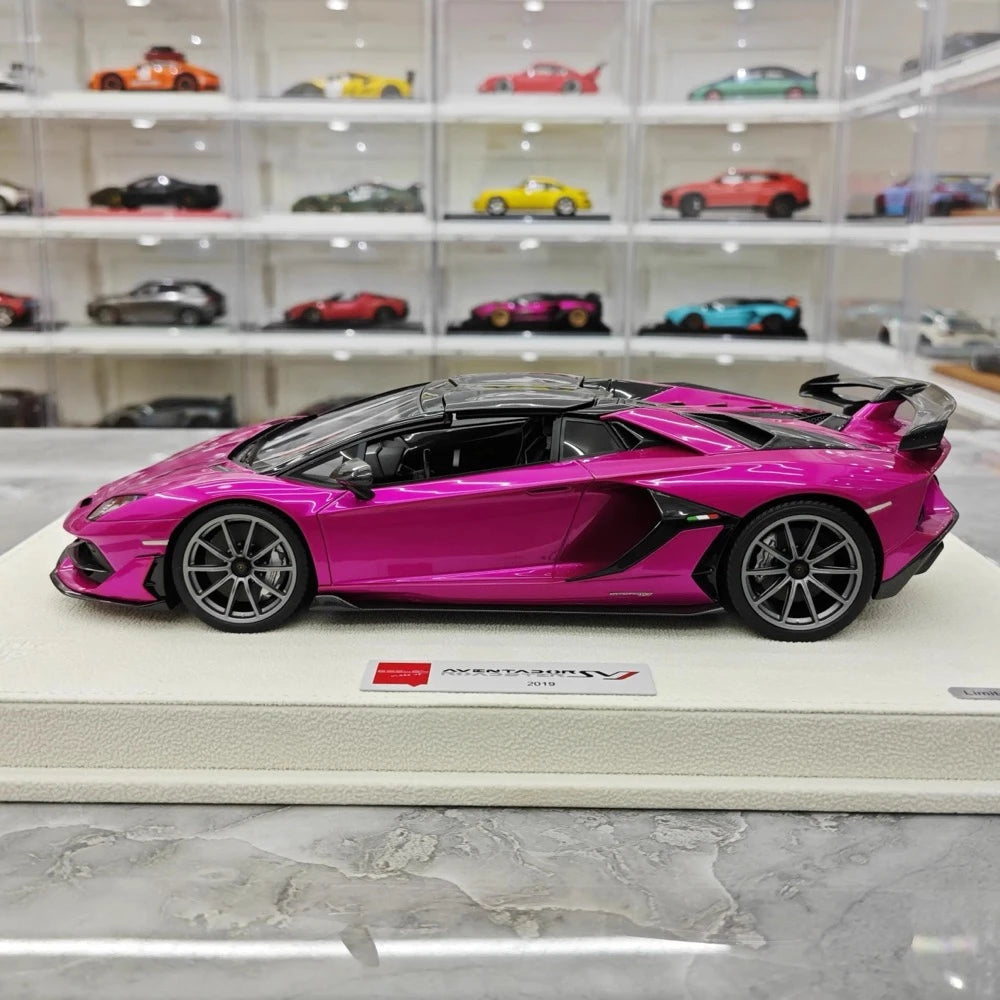 [Make Up] 1:18 Lamborghini 2019 Aventador SVJ Roadster paars modelauto Hars