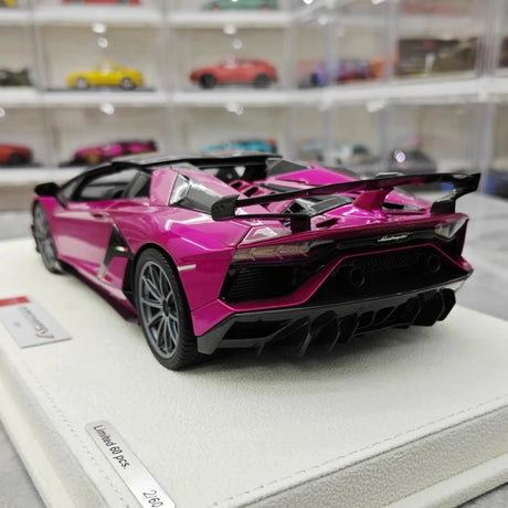 [Make Up] 1:18 Lamborghini 2019 Aventador SVJ Roadster Purple Model Car Resin
