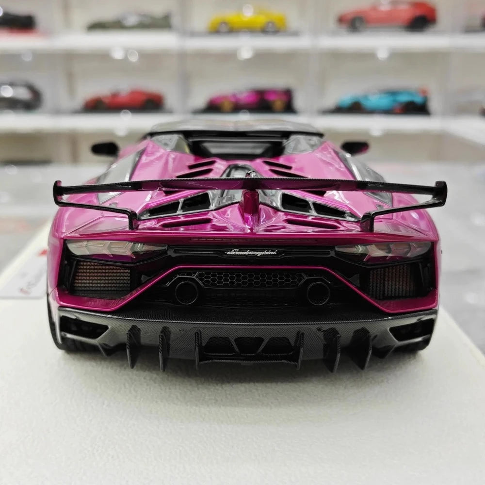 [Make Up] 1:18 Lamborghini 2019 Aventador SVJ Roadster Purple Model Car Resin