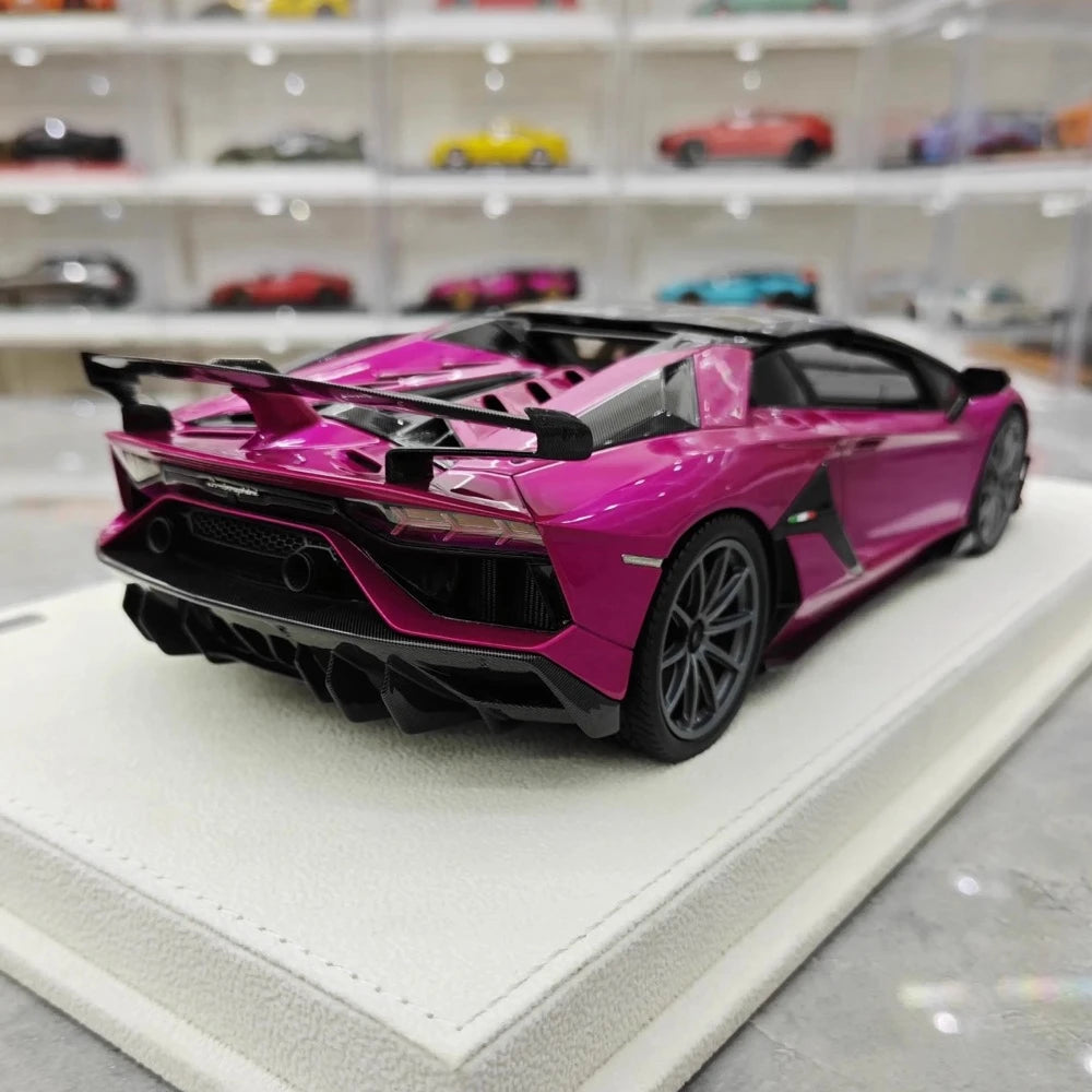 [Make Up] 1:18 Lamborghini 2019 Aventador SVJ Roadster Purple Model Car Resin