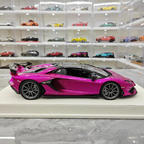 [Make Up] 1:18 Lamborghini 2019 Aventador SVJ Roadster Purple Model Car Resin