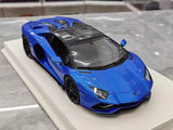 [Make Up] 1:18 Lamborghini 2021 Aventador LP780-4 Ultimae Roadster blu modellino di auto resina