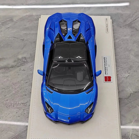 [Make Up] 1:18 Lamborghini 2021 Aventador LP780-4 Ultimae Roadster Blue Model Car Resin