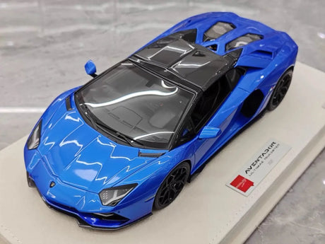 [Make Up] 1:18 Lamborghini 2021 Aventador LP780-4 Ultimae Roadster Blue Model Car Resin