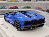 [Make Up] 1:18 Lamborghini 2021 Aventador LP780-4 Ultimae Roadster blu modellino di auto resina