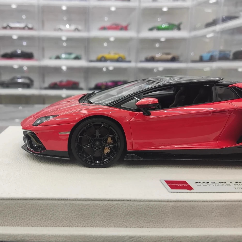 [Make Up] 1:18 Lamborghini 2021 Aventador LP780-4 Ultimae Roadster レッド モデルカー レジン