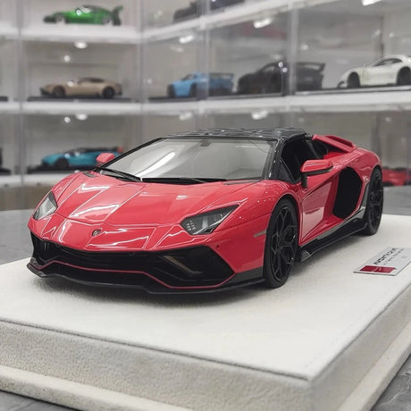 [Make Up] 1:18 Lamborghini 2021 Aventador LP780-4 Ultimae Roadster Red Model Car Resin