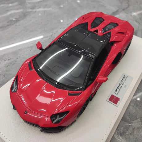 [Make Up] 1:18 Lamborghini 2021 Aventador LP780-4 Ultimae Roadster Red Model Car Resin