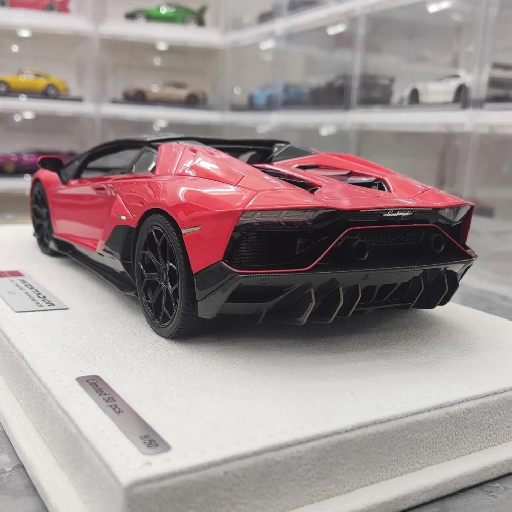[Make Up] 1:18 Lamborghini 2021 Aventador LP780-4 Ultimae Roadster Red Model Car Resin